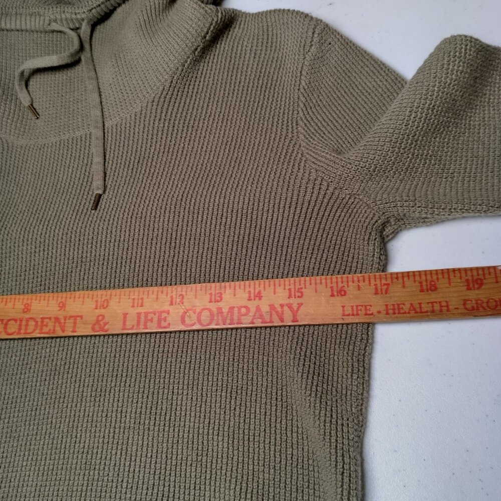 Lauren Ralph Lauren Shirt Women Medium High Neck Army Green Waffle Knit Top - Picture 4 of 13
